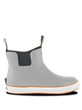 Men's Gray Slip-On Rain & Snow Boots with Orange Trim